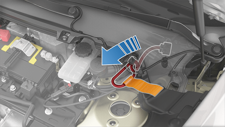 箭头显示正在断开的紧急响应回路